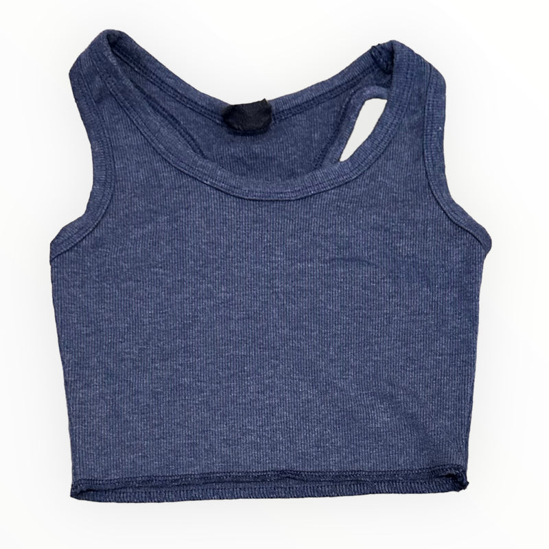 Firehouse Ribbed Crop Tank Heather Navy