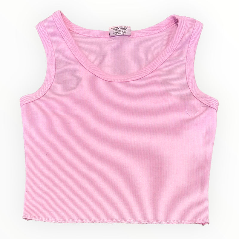 Firehouse Ribbed Crop Tank Baby Pink