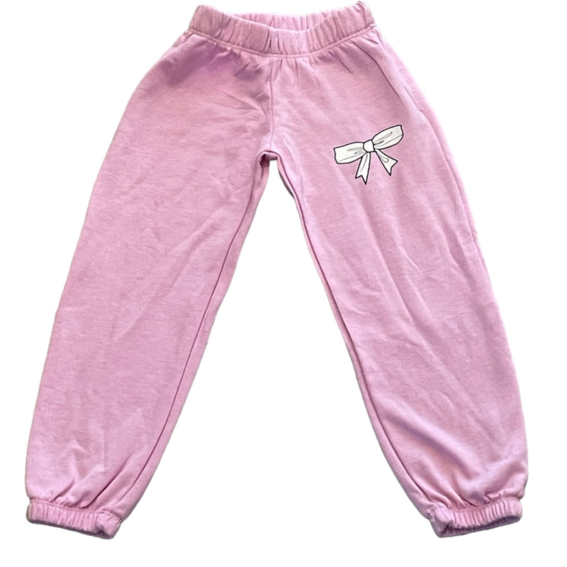 Firehouse White Bow Sweatpants-Pink