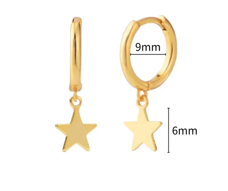 Star Huggie Earrings set