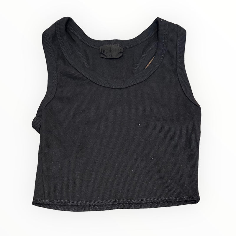 Firehouse Ribbed Crop Tank Black