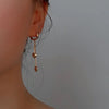 18K Gold Plated Set Chain Tassel Heart Huggies