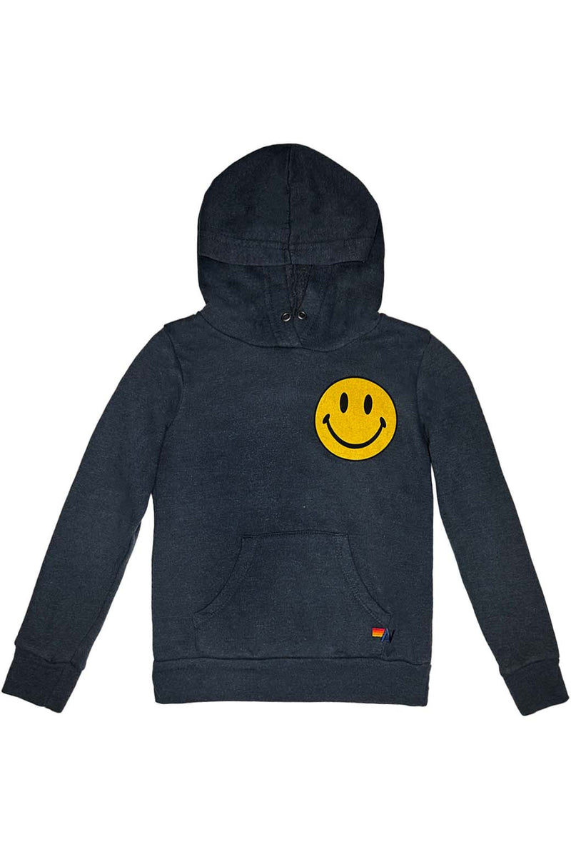 Aviator Nation Smiley Pullover Hoodie-Charcoal Grey