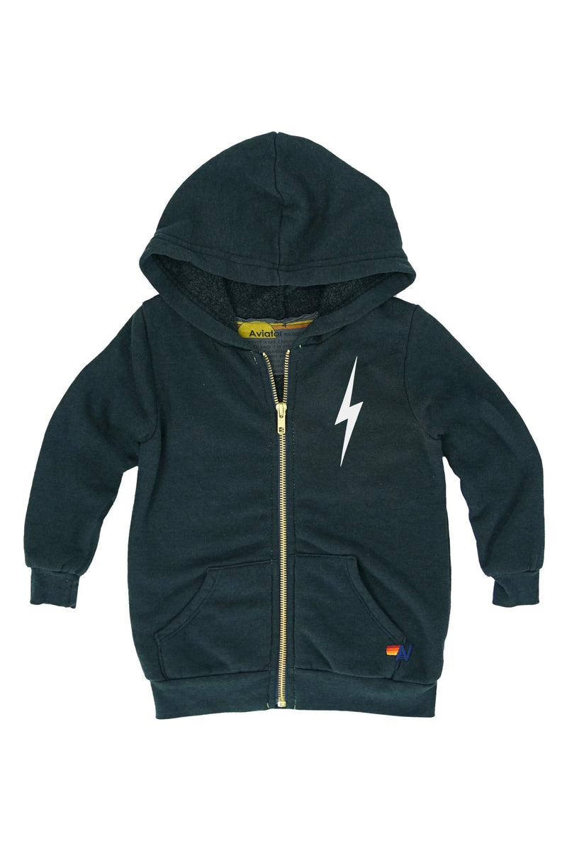 Aviator Nation Bolt Zip Hoodie-Charcoal