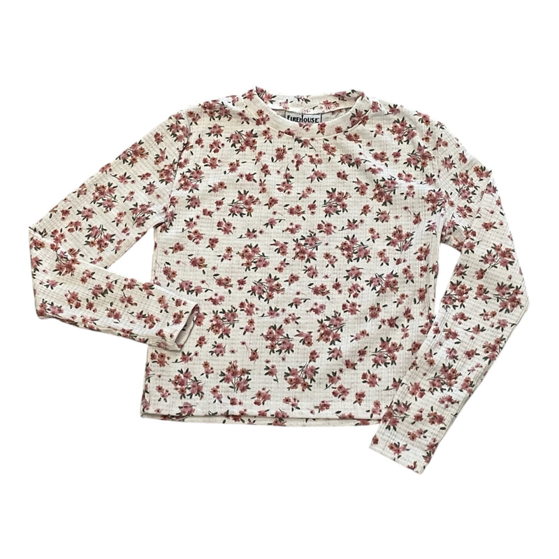 Firehouse Waffle Ditsy Floral Tee - White