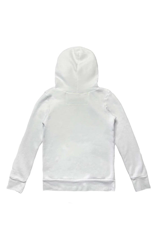 Logo Stitch Pullover Hoodie-White