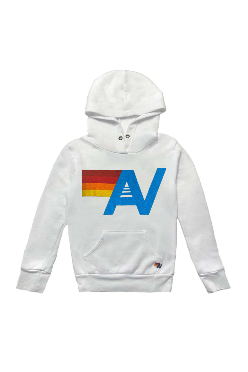 Logo Stitch Pullover Hoodie-White