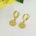 Smiley Face Gold Earrings-Set